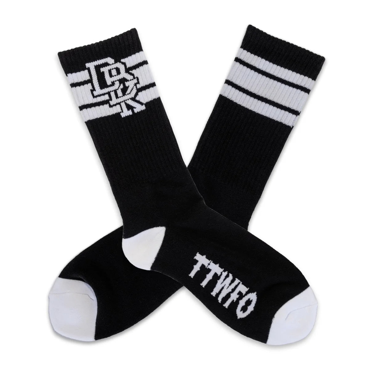 DBK Stacked Socks 2 Pack Black and White