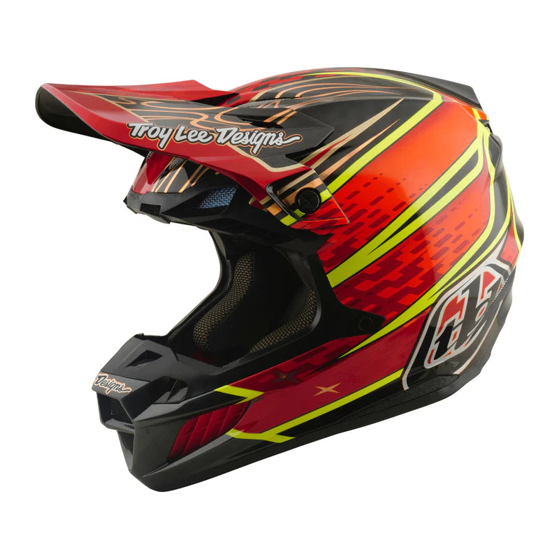 Troy Lee Designs SE5 Carbon Helmet Wings Red