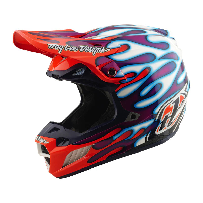 Troy Lee Designs SE5 Composite Helmet Overspray Violet / White
