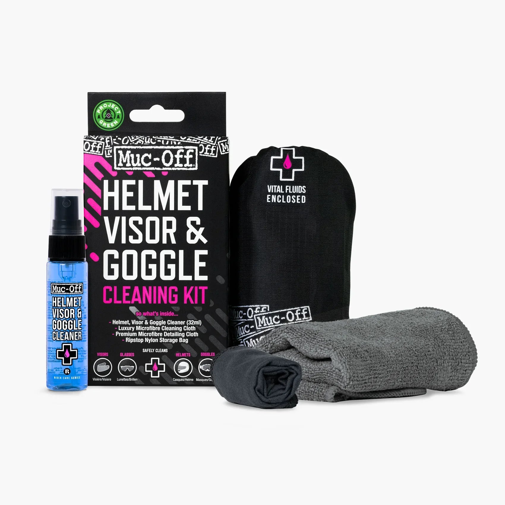 Muc-Off Helmet Visor, Lens, Goggle Cleaning Kit