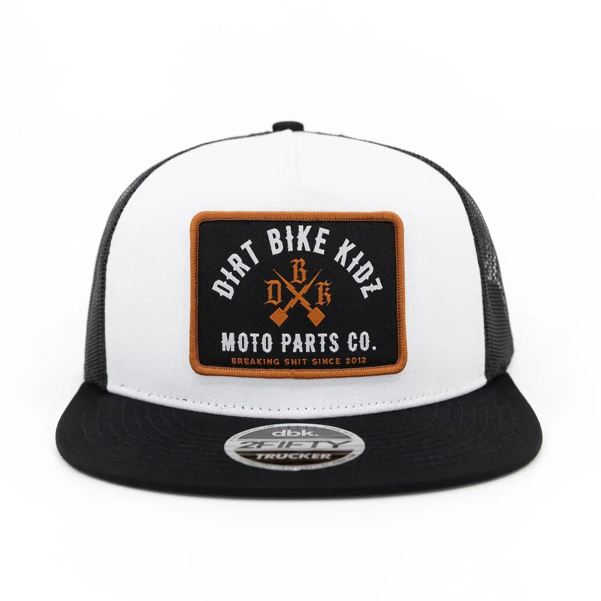 DBK MP Trucker Hat 2FIFTY Snapback White/Black - MOTODLVRD