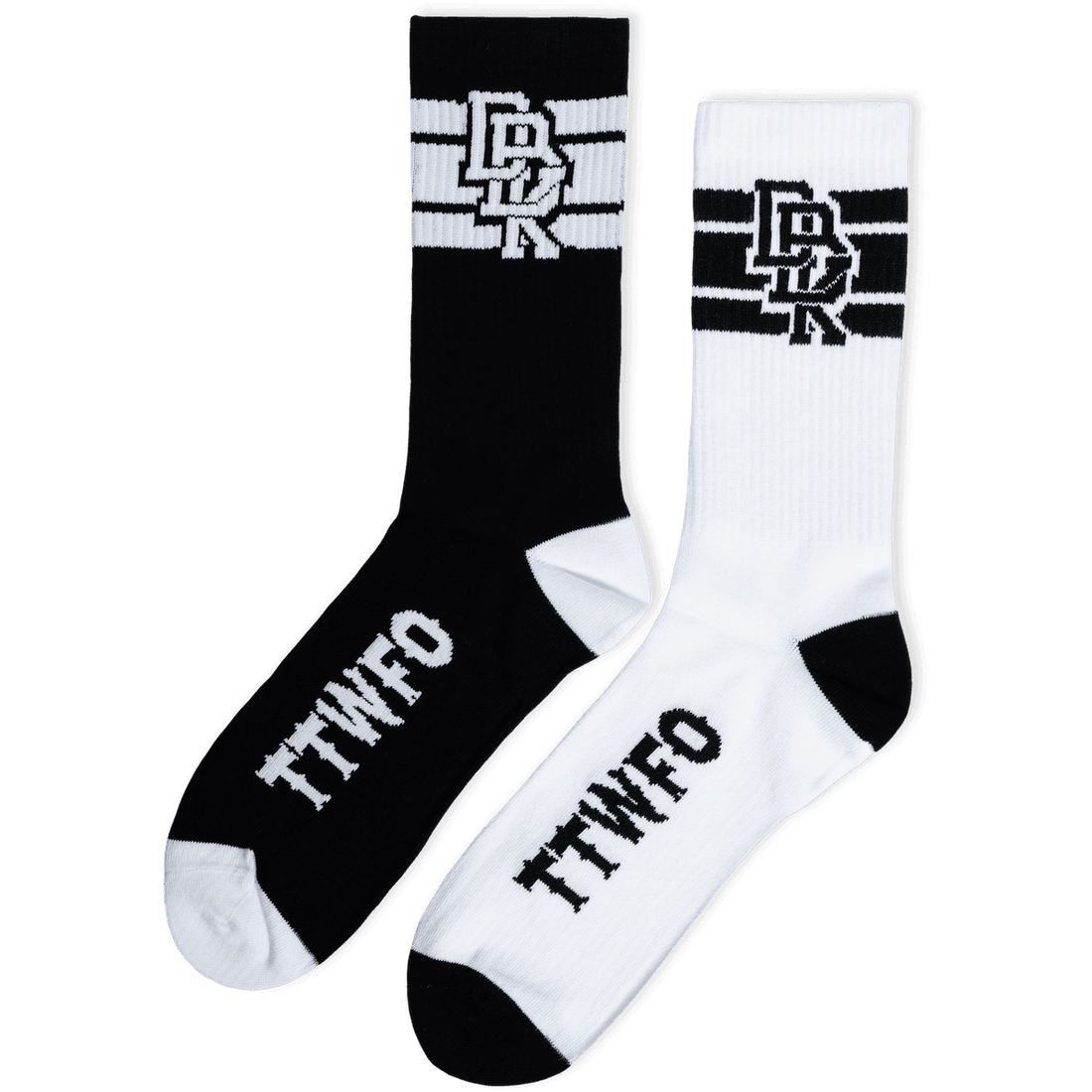 DBK Stacked Socks 2 Pack Black and White - MOTODLVRD