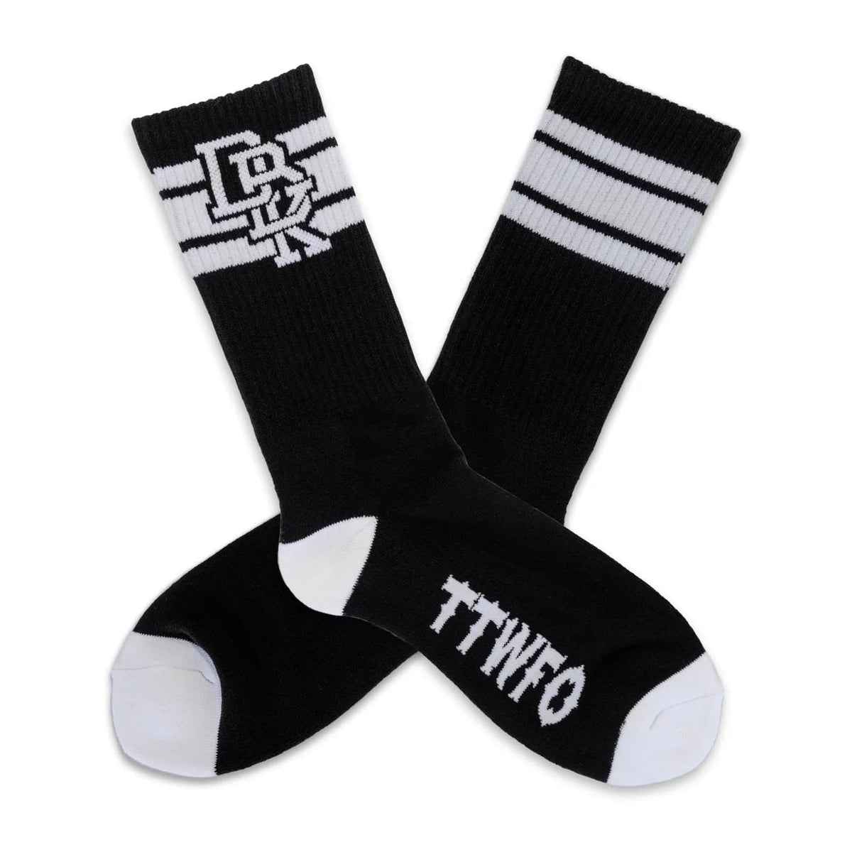 DBK Stacked Socks 2 Pack Black and White - MOTODLVRD