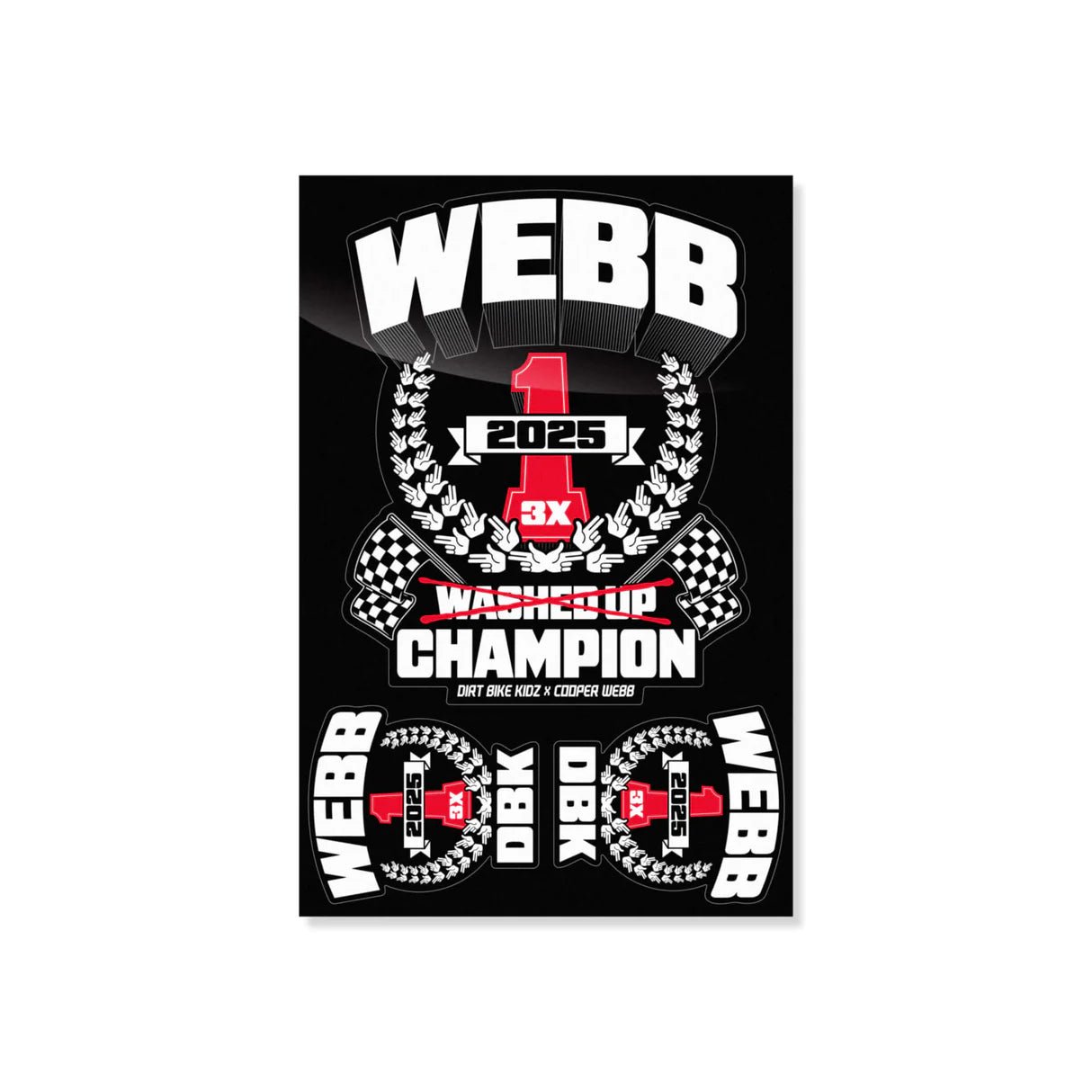 DBK The Champ CW2 Cooper Webb Sticker Sheet 4X6 - MOTODLVRD