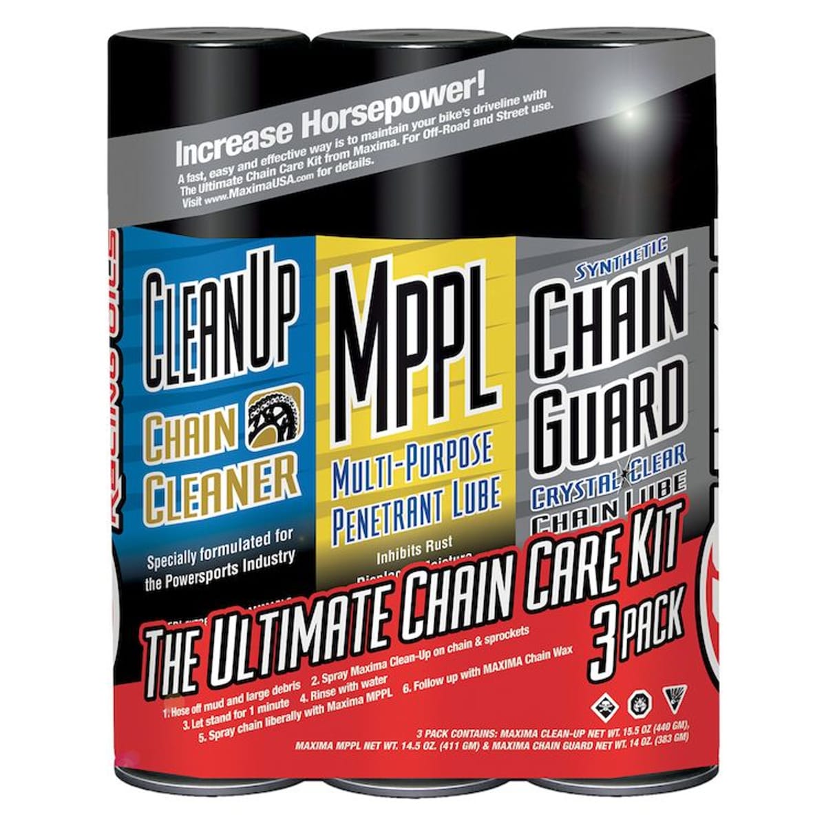 Maxima Ultimate Synthetic Chain Guard Care Kit - MOTODLVRD