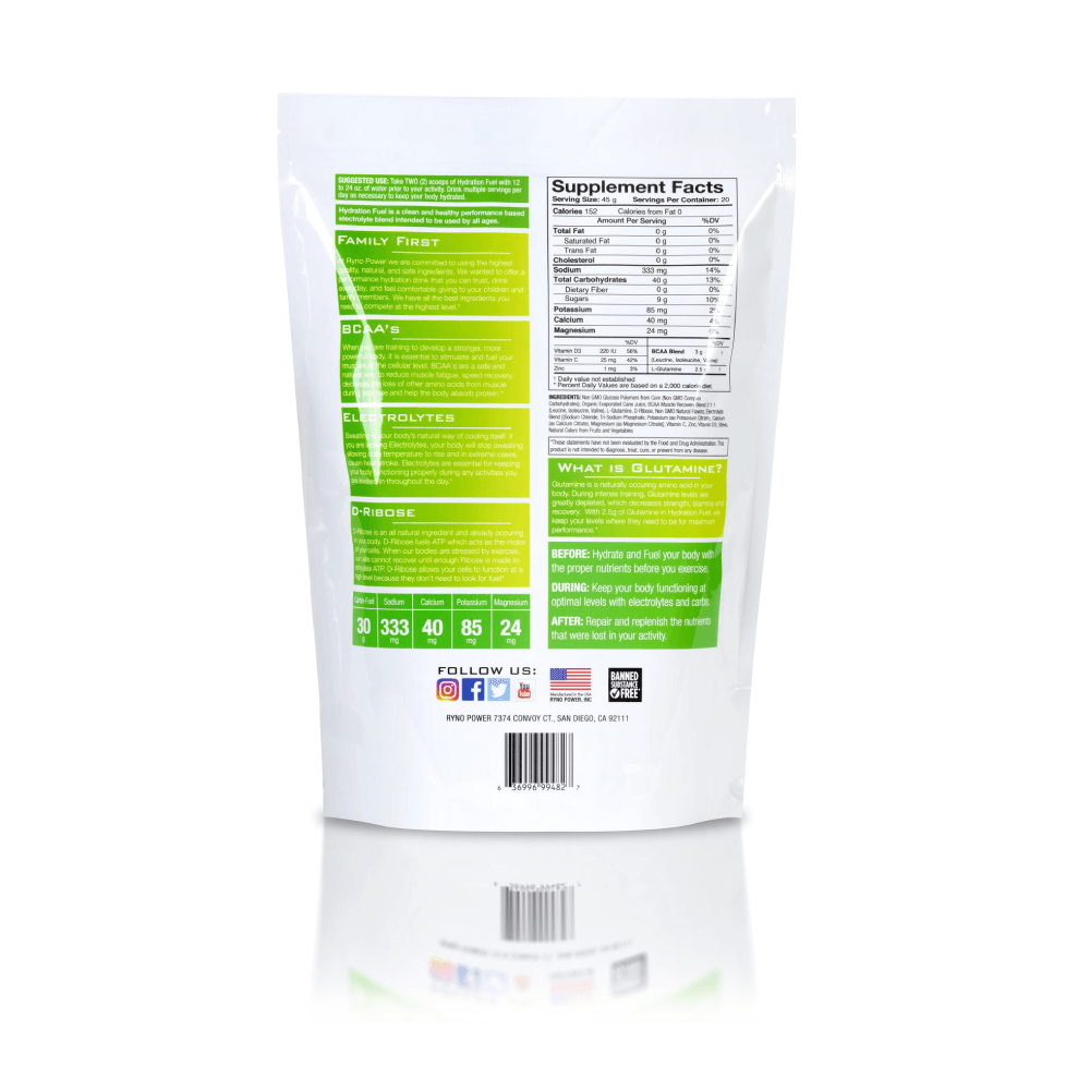 Ryno Power Hydration Fuel Lemon-Lime 2lb 20 Servings