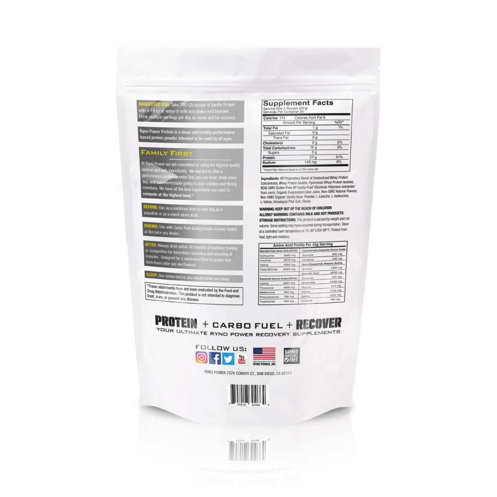 Ryno Power Vanilla Protein 2lb 20 Servings